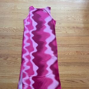 Sheer maxi dress pink